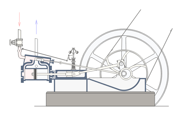 double-acting steam engine animation
